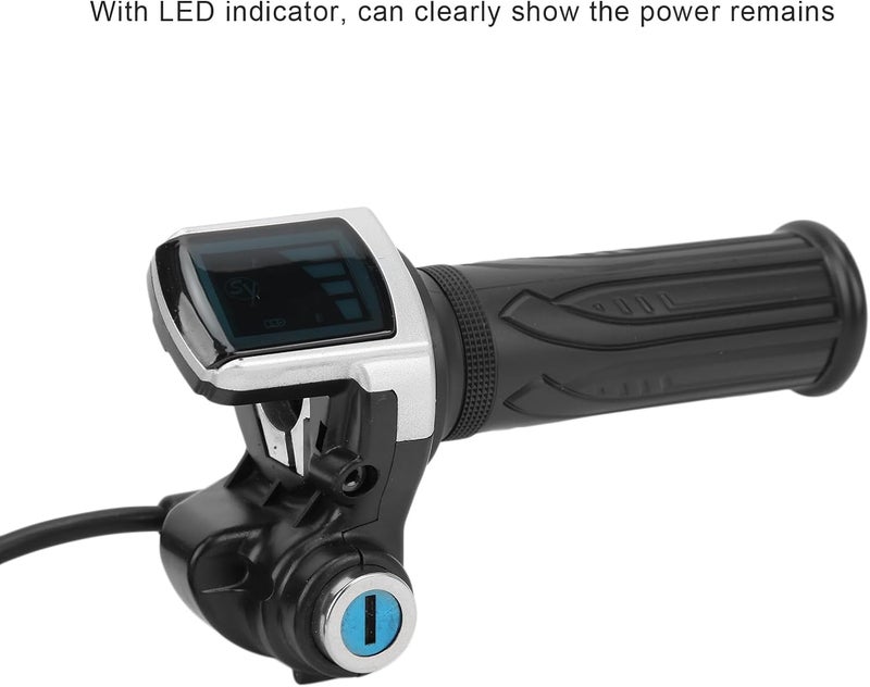 Espusta 48V Half Twist Throttle, Electric Bike Throttle with LED Display Grip Lock Key Set for Ebike Motorcycle Scooter - Image 3